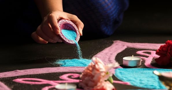 Make Rangolis with Organic Colours