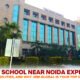 Front view of JBM Global School near Noida Expressway, showcasing modern infrastructure and green campus for the 2024-25 academic session