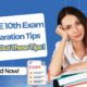CBSE 10th exam preparation tips with a focused student studying, surrounded by books and study materials, ideal for exam success.