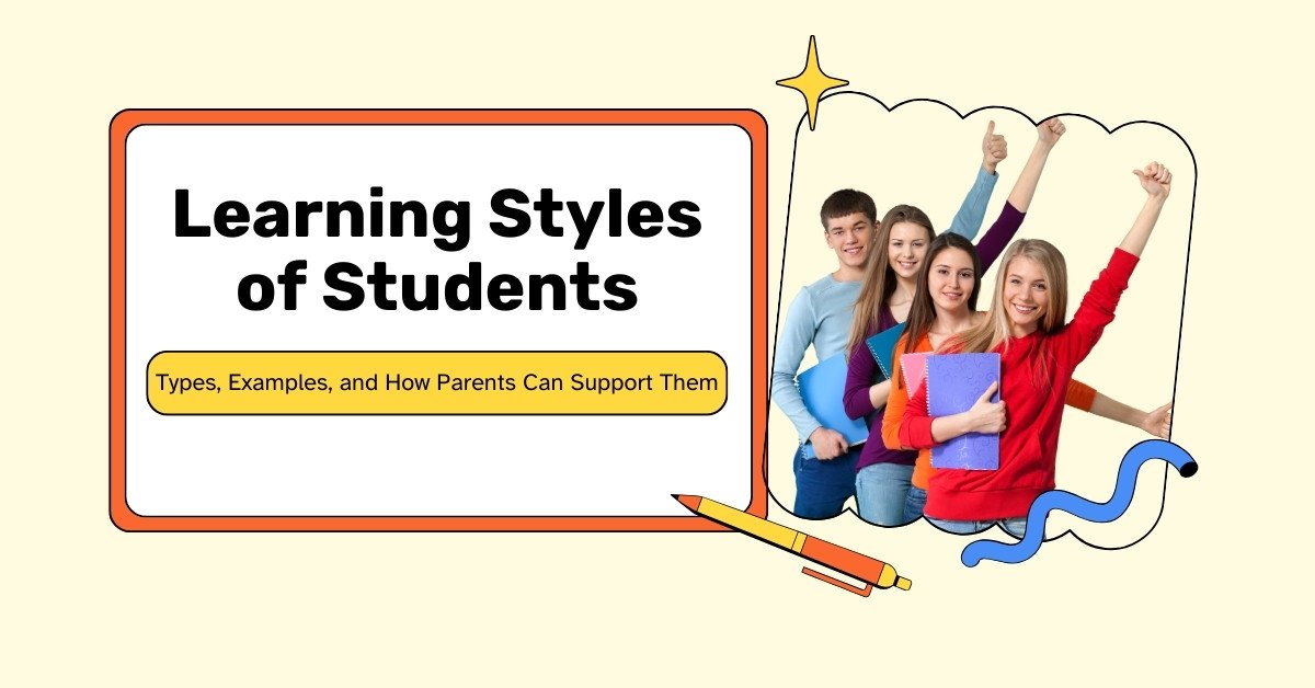 Group of students holding books and celebrating, representing different learning styles of students.