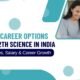 Banner showing best career options after 12th science in India with top courses, salary and career growth information
